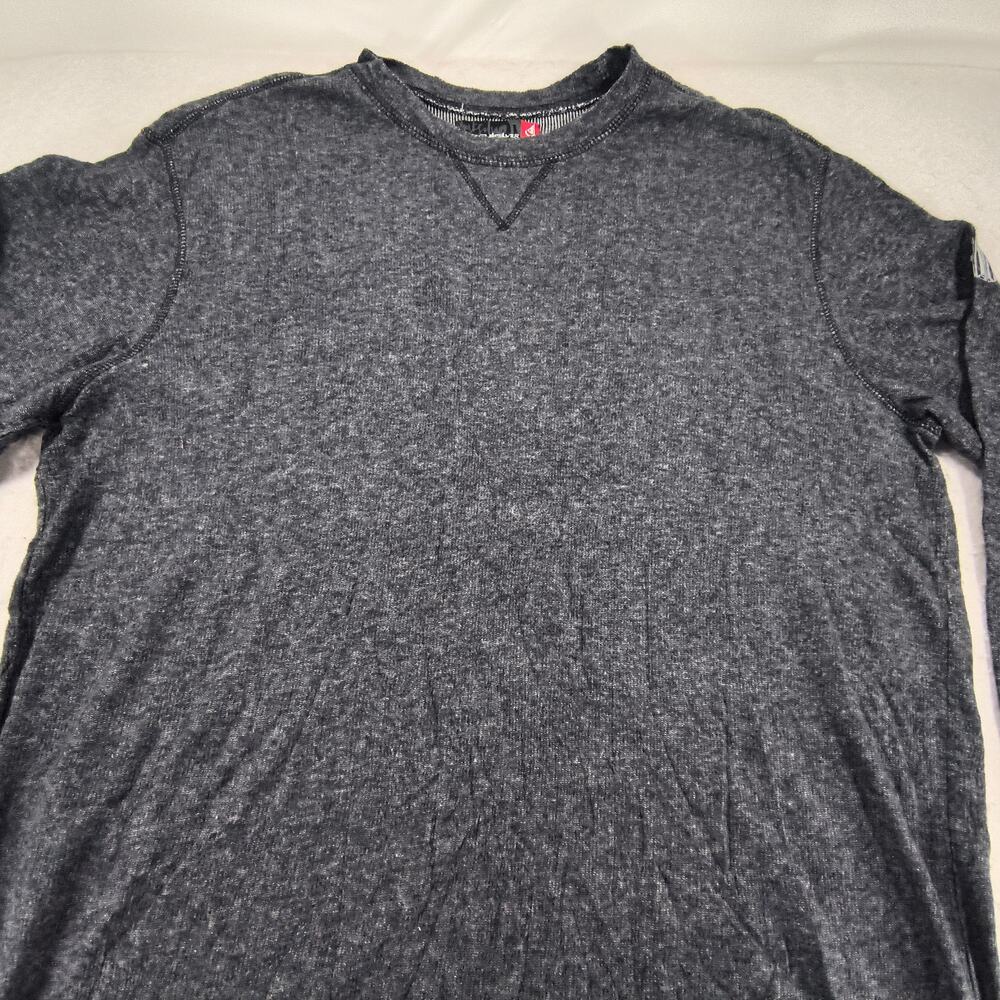 Quiksilver Crew Neck Long Sleeve Graphic T Shirt Mens Size Extra Large XL Black